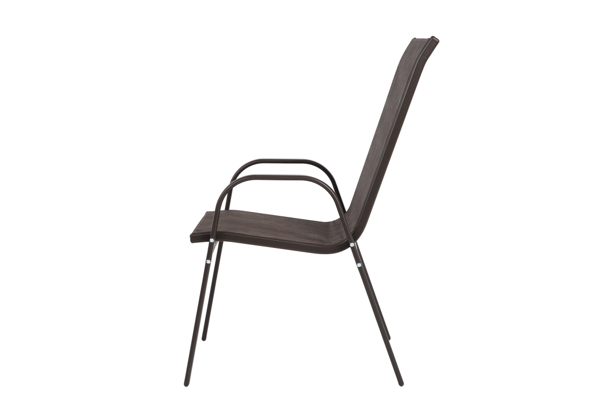 4 Piece Patio Chairs Set with Breathable Textilene Fabric (Brown)