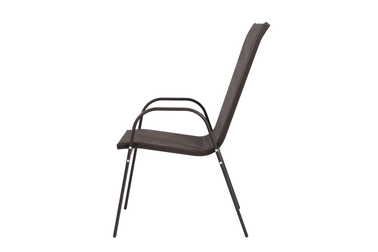 6 Piece Patio Chairs with High Backrest and Armrest - Brown