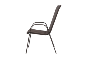 6 Piece Patio Chairs with High Backrest and Armrest - Brown