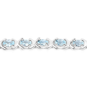 5.75 Carat Genuine Blue Topaz .925 Sterling Silver Bracelet