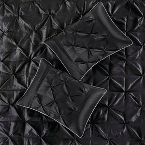 7 Piece Tufted Comforter Set Black California King