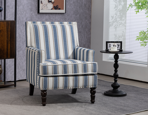 Upholstered Accent Chair with Solid Wood Legs