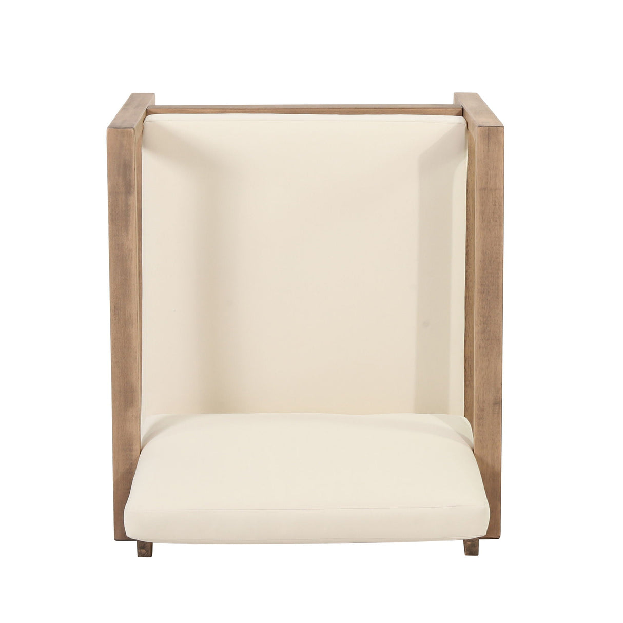 Outdoor Acacia Wood Patio Club Chair, Wood Patio Furniture, Waterproof Thick Cushion Deep Seating For Porch - Brown Wash / Beige