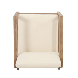 Outdoor Acacia Wood Patio Club Chair, Wood Patio Furniture, Waterproof Thick Cushion Deep Seating For Porch - Brown Wash / Beige