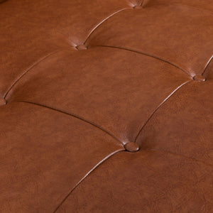Adelaide - Mid Century Modern Tufted Sofa With Rolled Accent Pillows - Light Brown