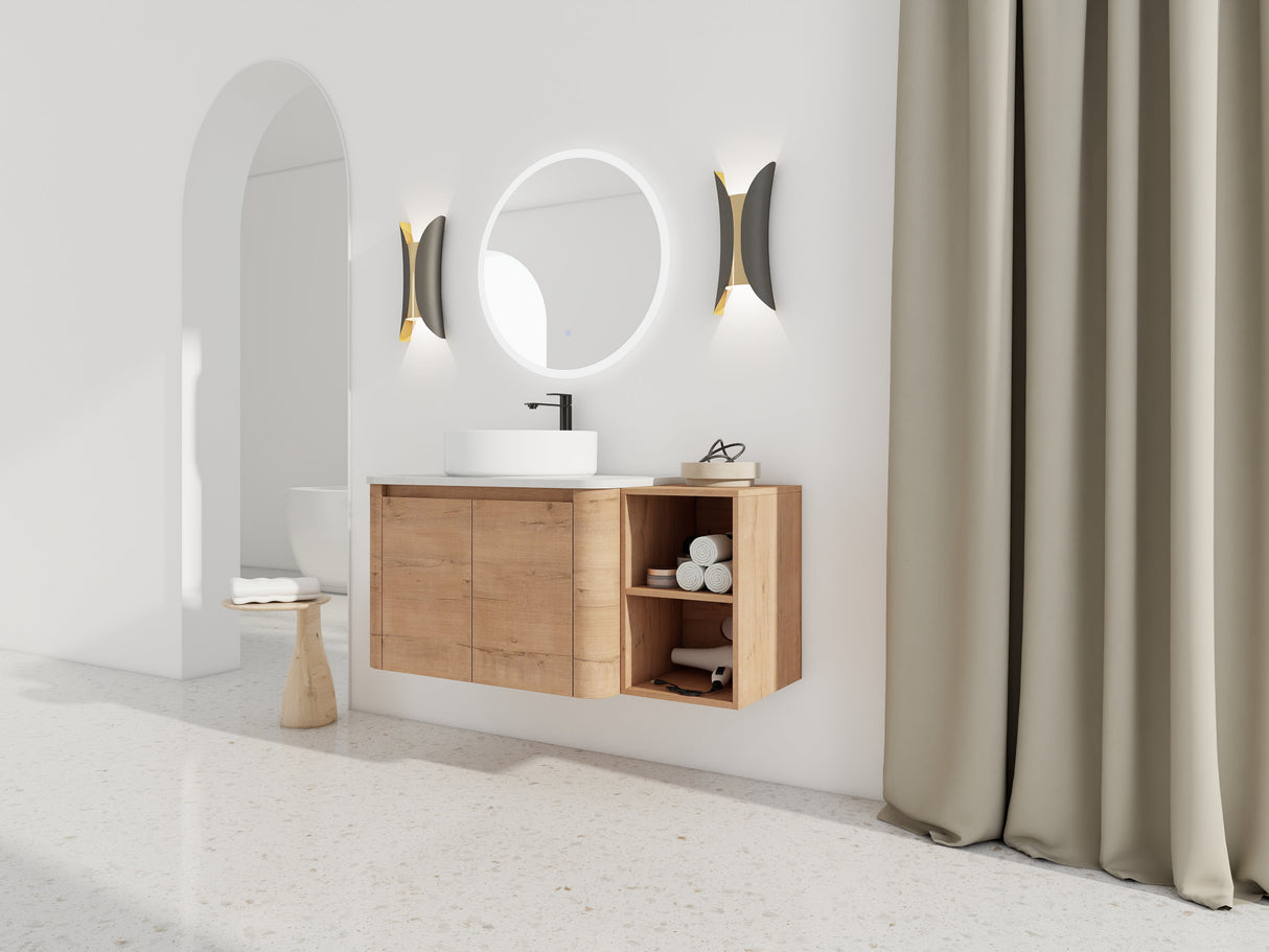 42" Wall-Mounted Bathroom Vanity With Ceramic Art Sink