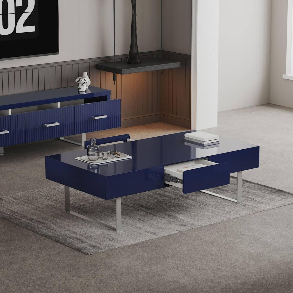 Rectangular Coffee Table With Hidden Storage