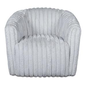 Modern Comfort Swivel Chair with Channel-Tufted Design - White or Gray
