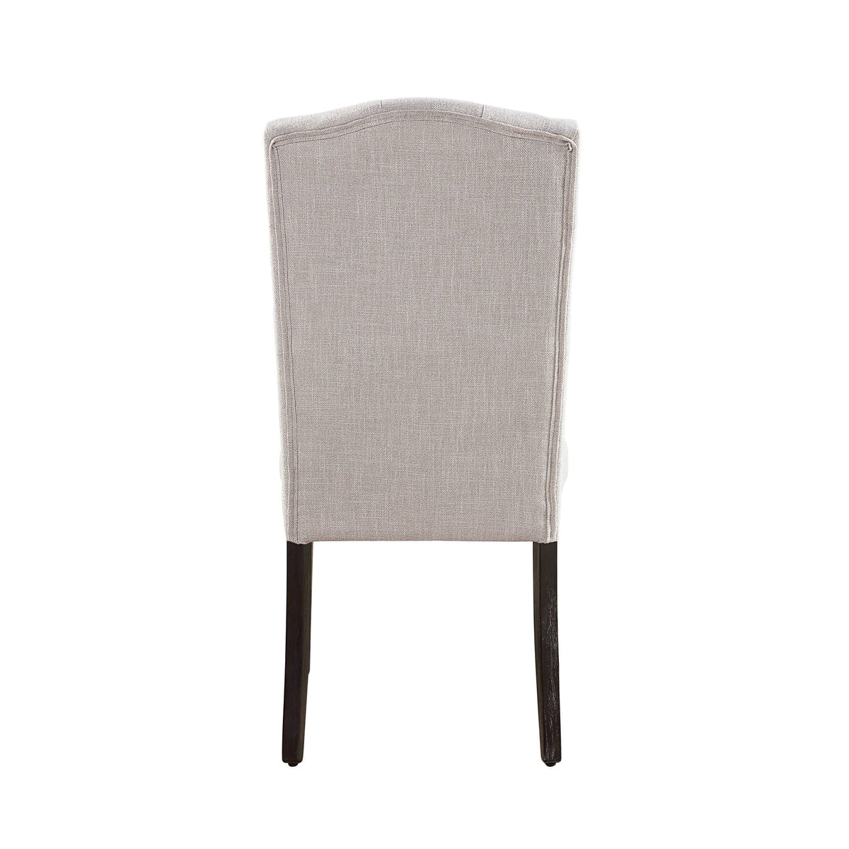 Linen Weathered Dining Chair Set of 2 with Padded Seat - Beige