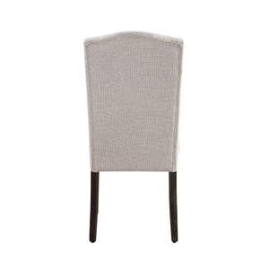 Linen Weathered Dining Chair Set of 2 with Padded Seat - Beige