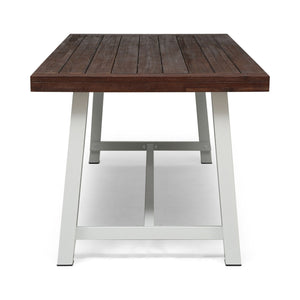 Equilibrium - Outdoor Dining Table With Wooden Frame And Slat Top