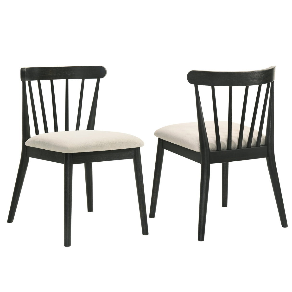 Modern Spindle Back Dining Chairs, Set of 2