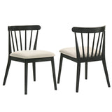 Modern Spindle Back Dining Chairs, Set of 2