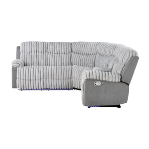 Bruni - Sectional Sofa With LED Lighting And Manual Recline - Gray