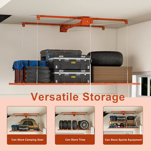 Orange Overhead Garage Storage Rack 3x6 FT