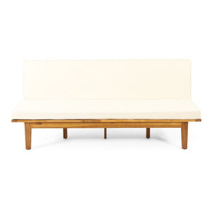 Outdoor Elegance Daybed With Convertible Design Cushion Frame - Beige