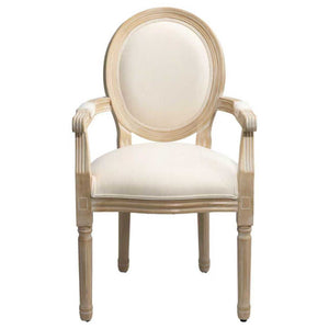 French Vintage Upholstered Fabric Dining Armchair (Set of 2)