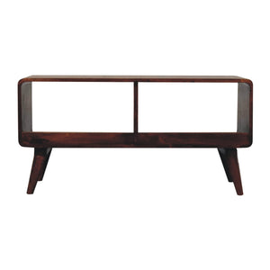 Solid Wood Curved Chestnut Media Unit