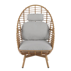 Ellis Outdoor Wicker High-Back Swivel Lounge Chair