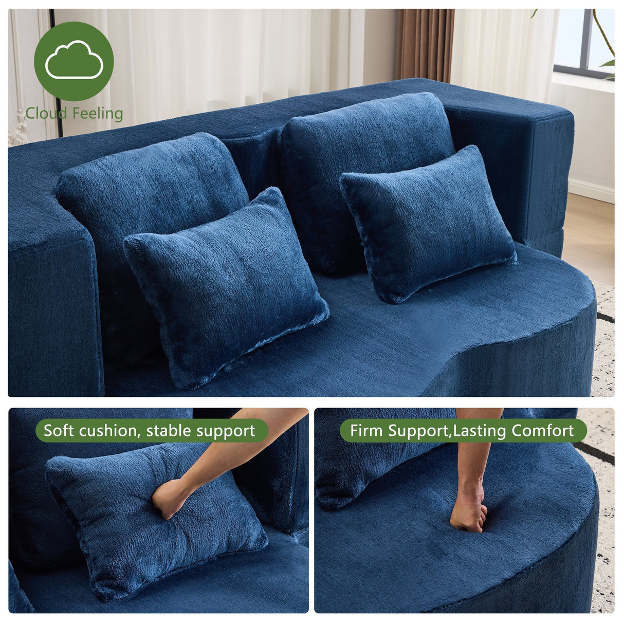 Queen Size Foldable Sofa Bed Chenille Futon Couch