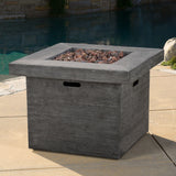 Anchorage Wood Square Fire Pit 40,000 BTU - Gray