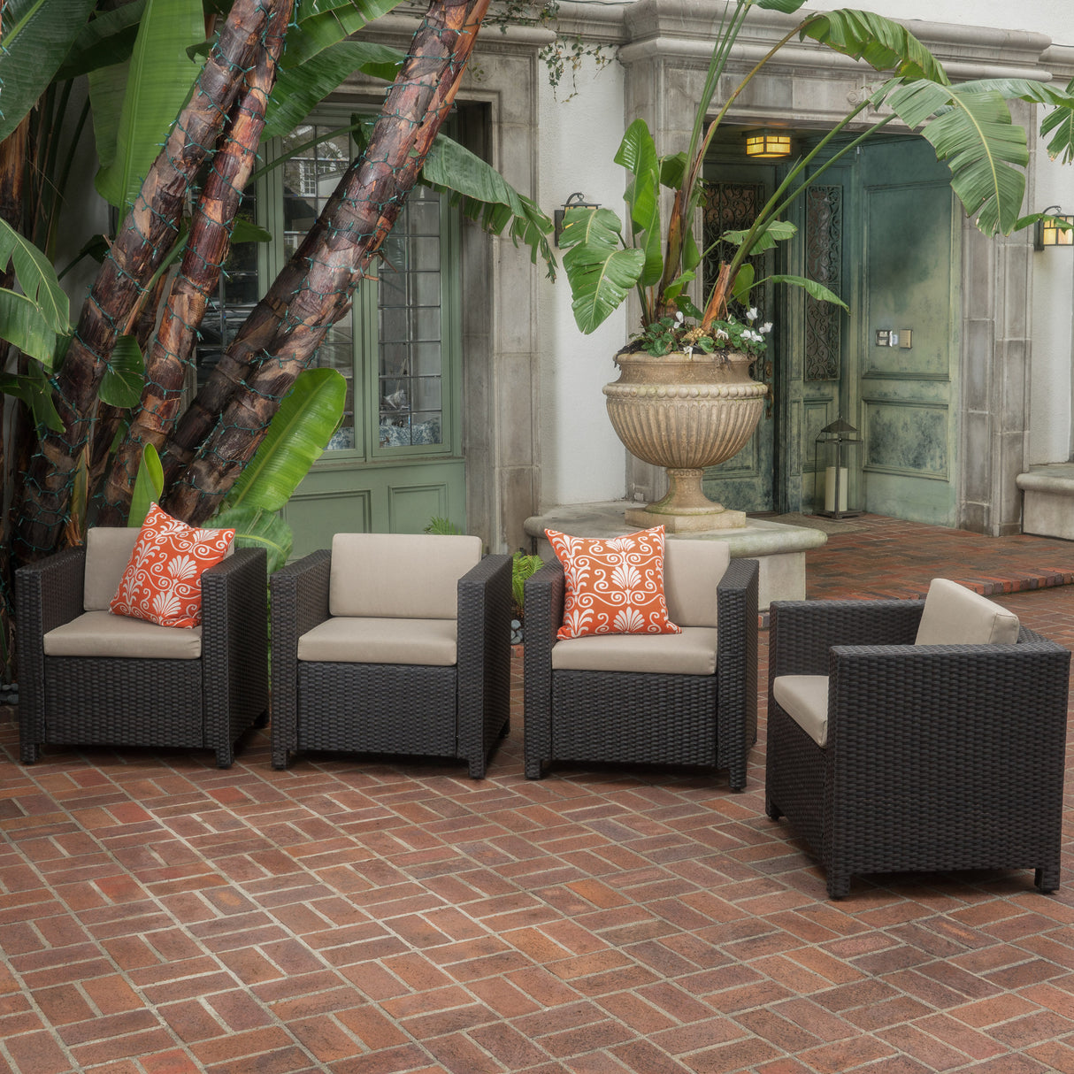 Outdoor club chairs- set of 4 by christopher knight home