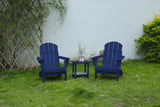 3-piece folding adirondack chair set with side table