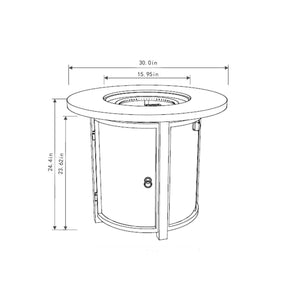 Propane Gas Fire Pit Table, 50000 Btu Round Steel Fire Pit
