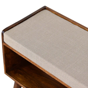Solid Wood Bench With Upholstered Sea