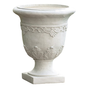 Moroccan Urn Planter with Durable Magnesium Oxide - Antique White