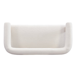 Round Armrest Loveseat (Beige + Natural)