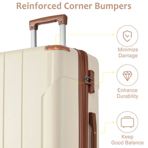 3 Piece Expandable Hard Shell Luggage Set with TSA Lock