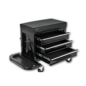 3-Drawer Tool Chest Rolling Mechanic Seat with Tool Trays