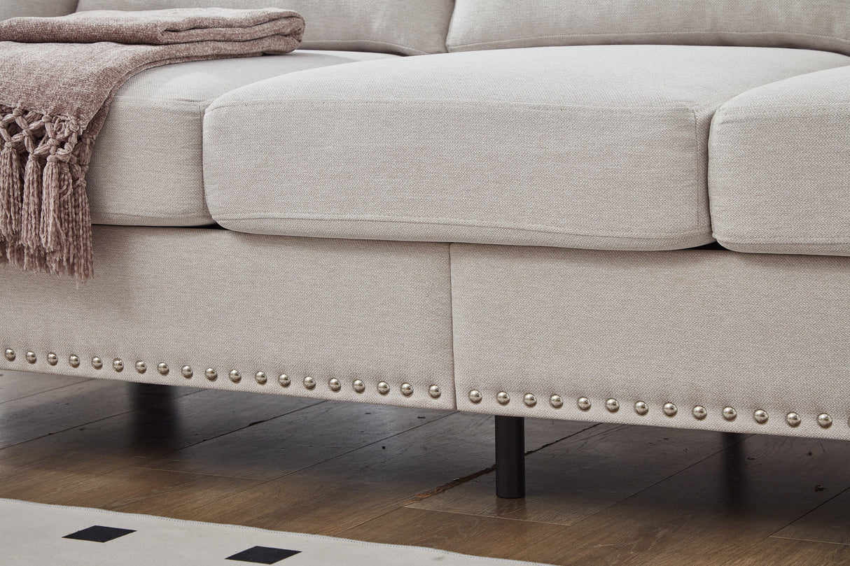 83" Modern Classic Design with Nails Living Room Three Seater Sofa