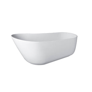 Solid Surface Stone Resin Soaking Bathtub with Overflow - Matte White