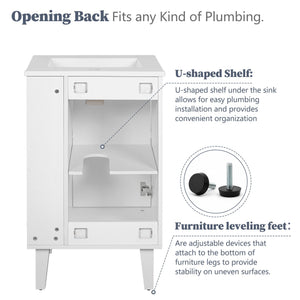 Bathroom Vanity With Sink, Soft-Close Door, Half-Moon Pulls