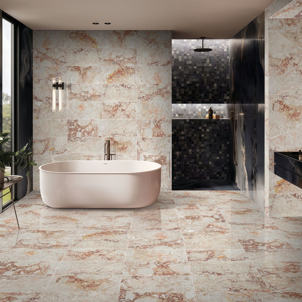 Natural Marble Polished Tile For Wall And Floor (Set of 4)