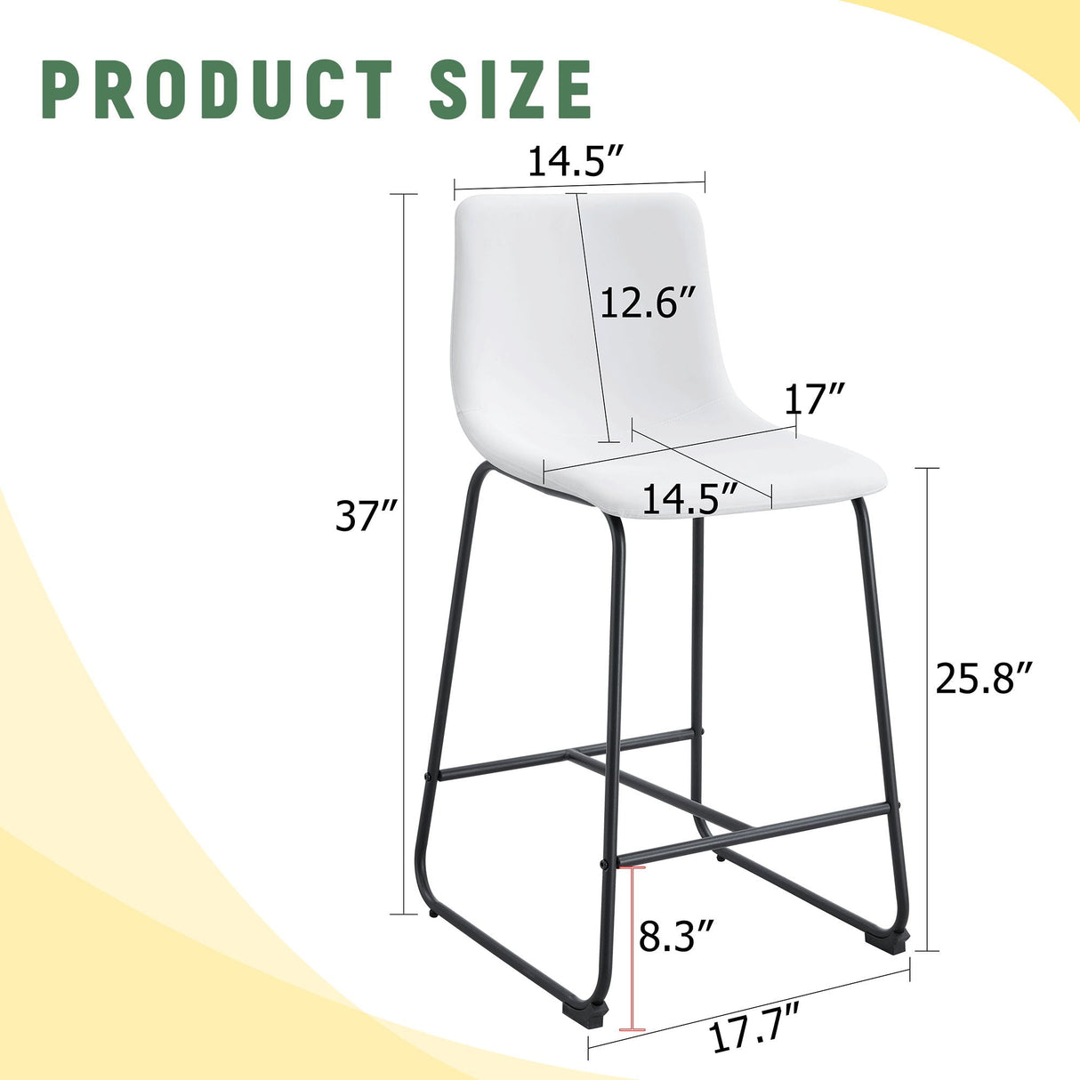 Retro Bar Chairs, Comfortable Stools (Set of 2)