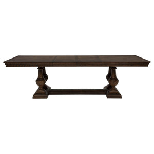 Ridgewell 9-piece Rectangular Trestle Dining Set Dark Oak