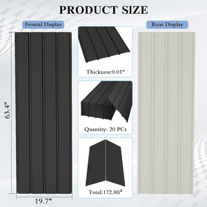20 PCS Metal Roofing Panels in Grey