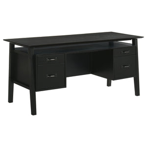 Goodson 64-inch 4-Drawer Double Pedestal Computer Desk Black