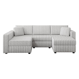 106.3" U-Shaped 4-Person Sofa with Ottoman