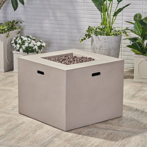 AIDAN 31' Square Fire Pit 40,000 BTU Light Grey Magnesium Oxide 31.25'