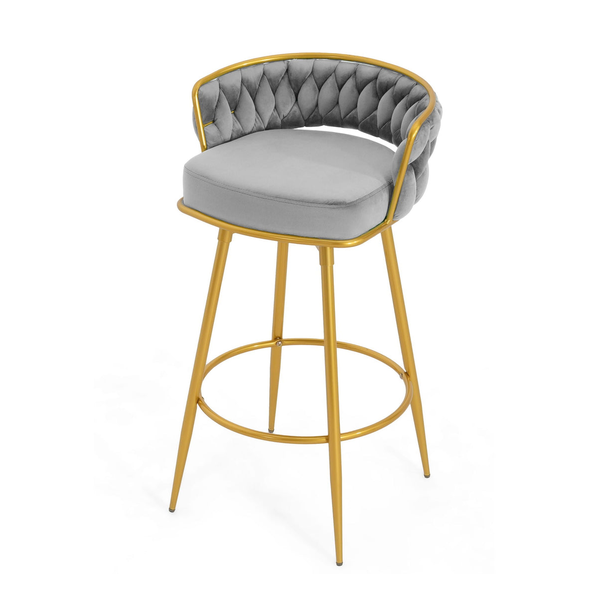 Modern Low Back Upholstered Counter Height Bar Stools (Set of 2)