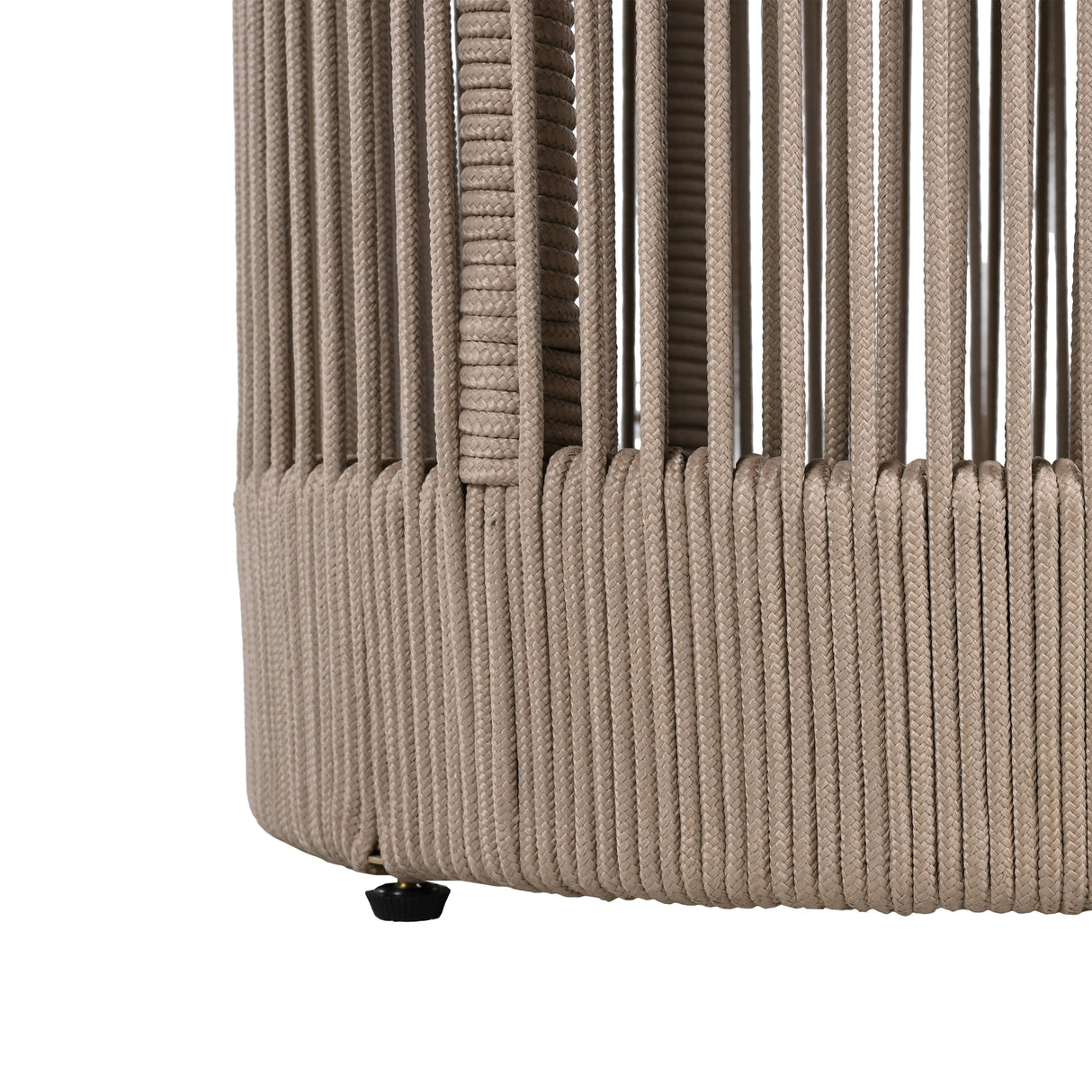 Outdoor Rope Chaise Lounge Set with Adjustable Backrest and Side Table