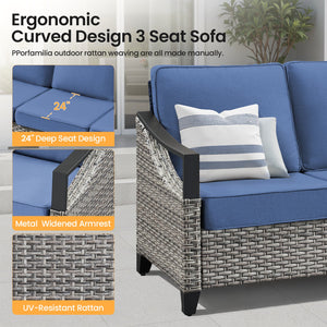 73.4" Wide Outdoor Wicker Sofa