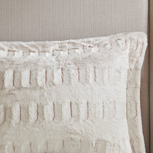 Full/Queen Back Print Long Fur Comforter Mini Set
