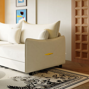 King Pull Out Sofa Bed, 3-In-1 Convertible Bed With 3 Pillows