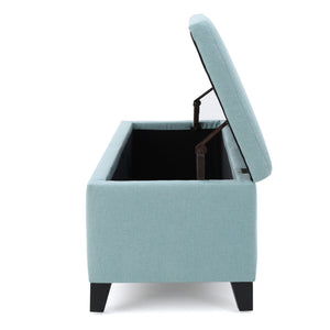 Contemporary Storage Ottoman Bench With Upholstery