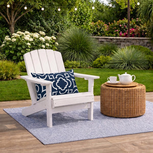2 Pack Outdoor Lumbar Pillow with Inserts - Blue Trellis